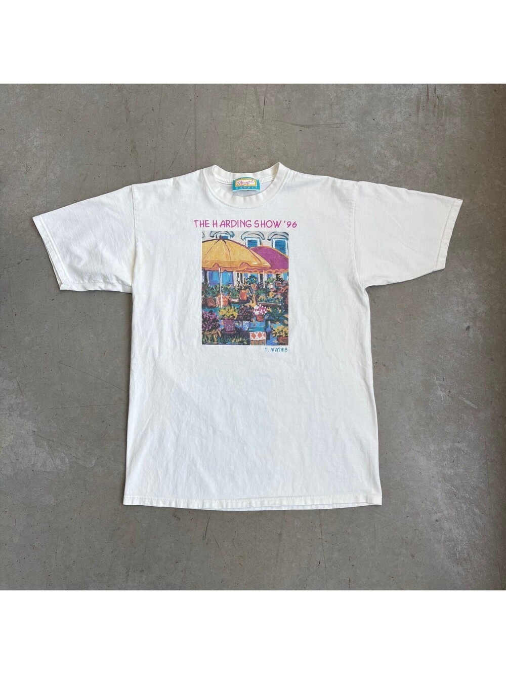 Vintage 90s The Harding Art Show Graphic T-Shirt Extra Large White